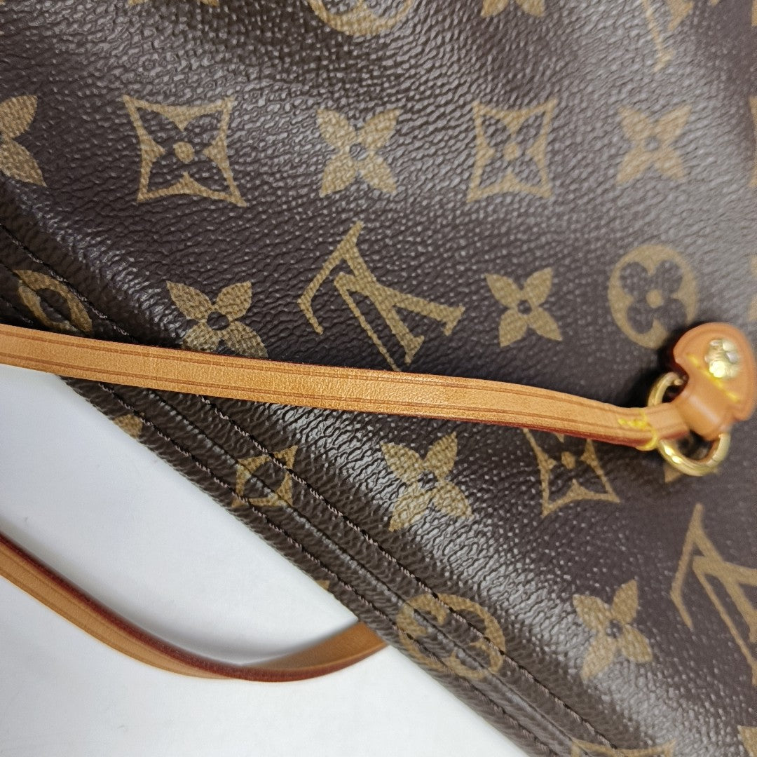 NEVERFULL MM Monogram Coated Canvas Brown