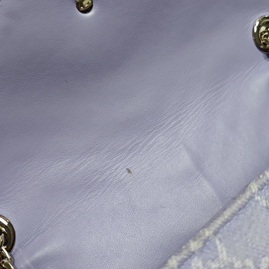 GG Marmont Medium Quilted Denim Purple