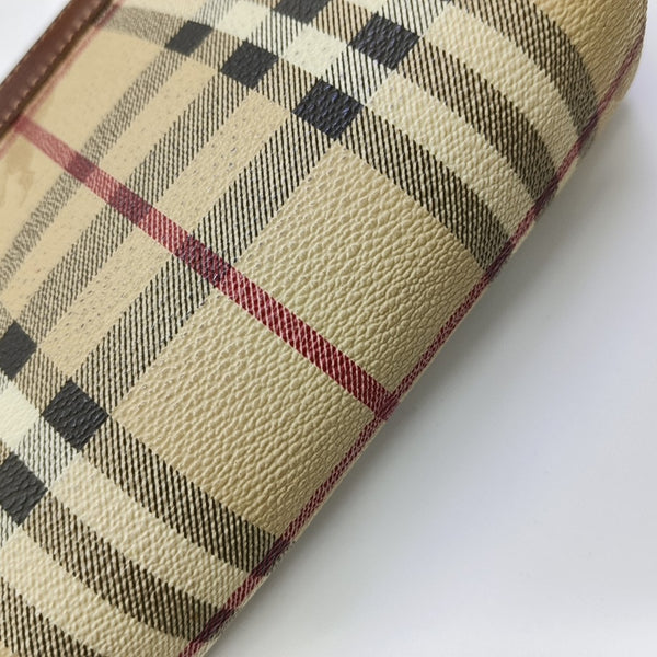 Coated Canvas Clutch Brown