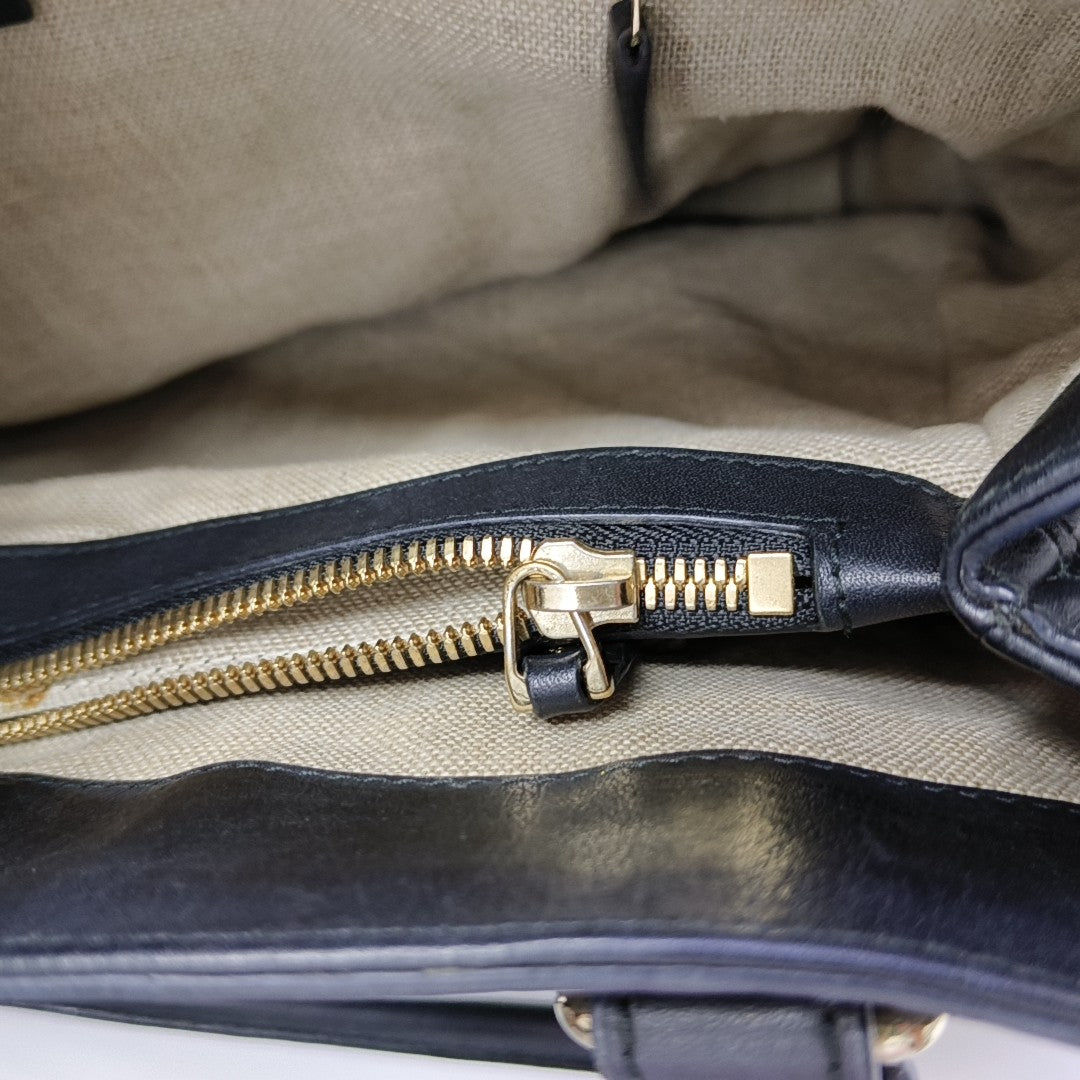 Monogram Calfskin Tote Bag Black