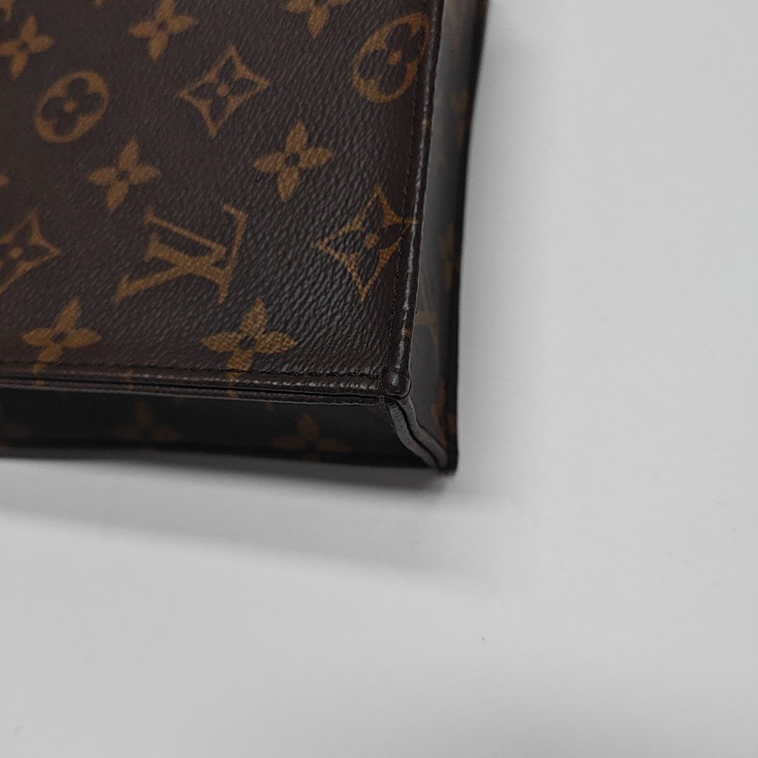 SAC PLAT Mini Monogram Coated Canvas Brown