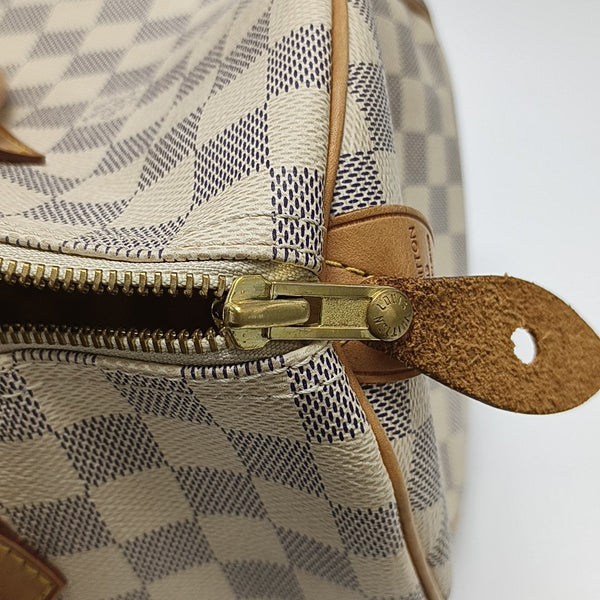 SPEEDY 30 Damier Azur Coated Canvas White