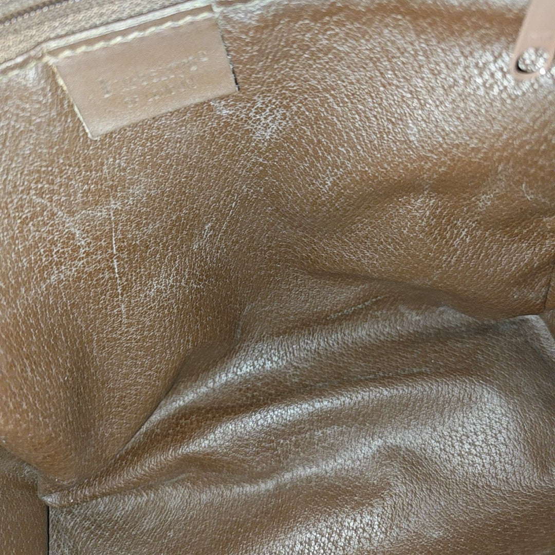 Coated Canvas Shoulder Bag Brown