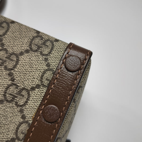 Horsebit 1955 Mini Monogram Coated Canvas Beige