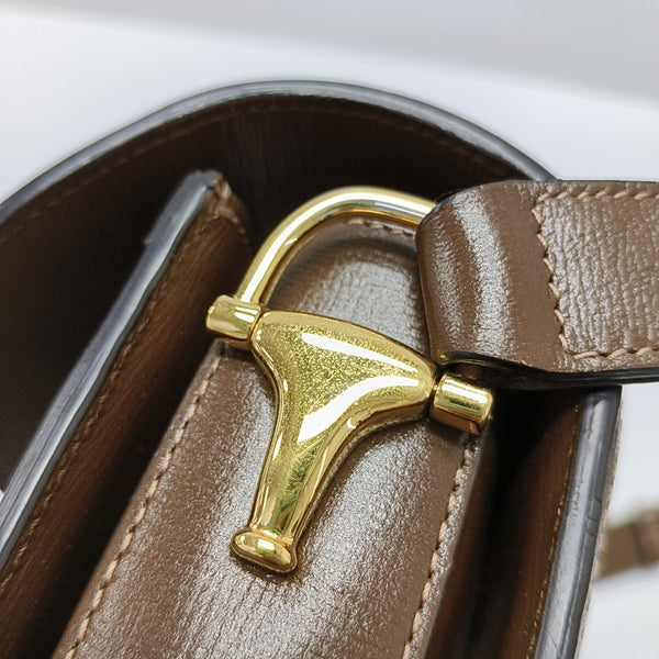 Horsebit 1955 Medium Monogram Coated Canvas Beige