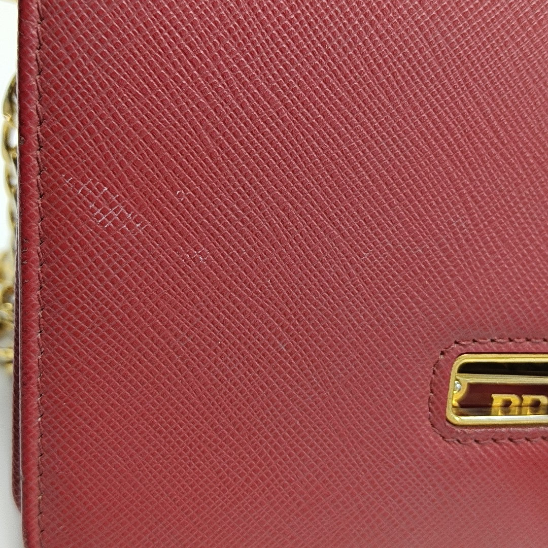 Saffiano Calfskin Crossbody Bag Red