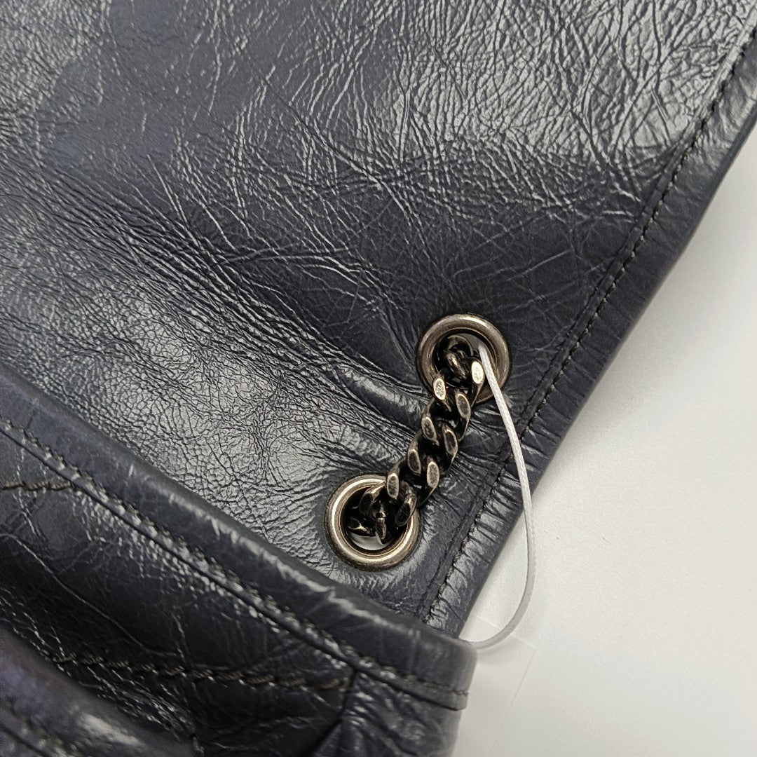 NIKI Small Chevron Calfskin Gray