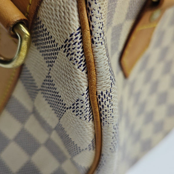SPEEDY 25 Damier Azur Coated Canvas White