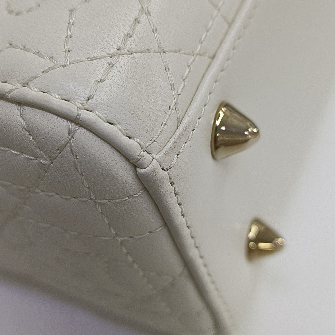 Lady Dior Small Quilted Lambskin White