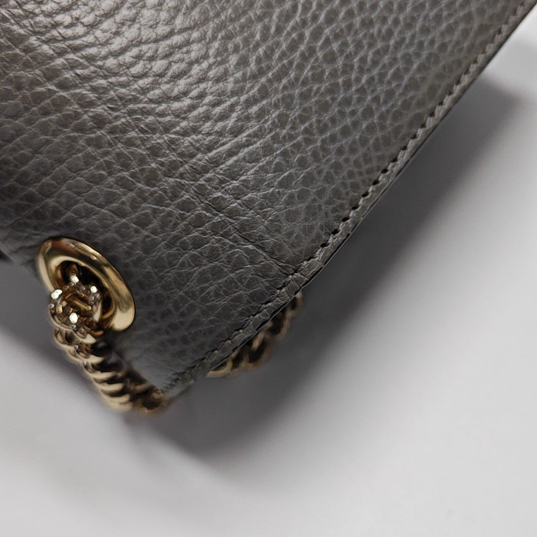 Interlocking G Small Calfskin Gray