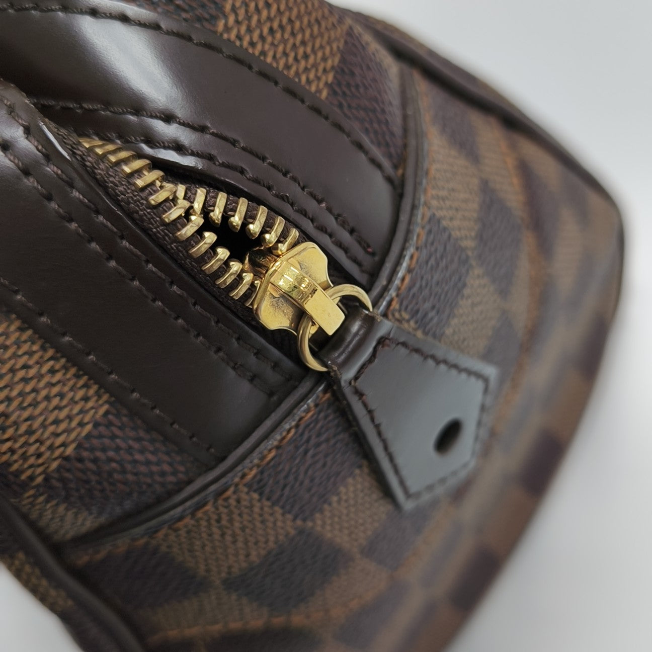 DUOMO Damier Ebene Coated Canvas Brown