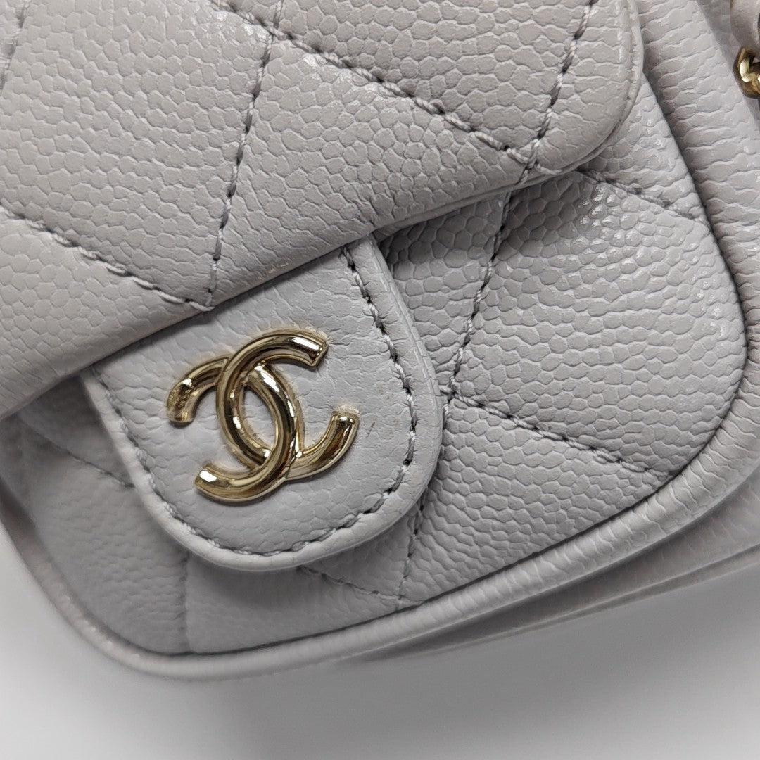 DUMA Quilted Grained Calfskin Gray