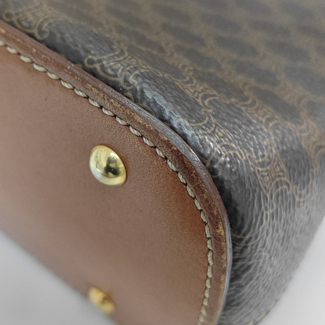 Coated Canvas Shoulder Bag Brown
