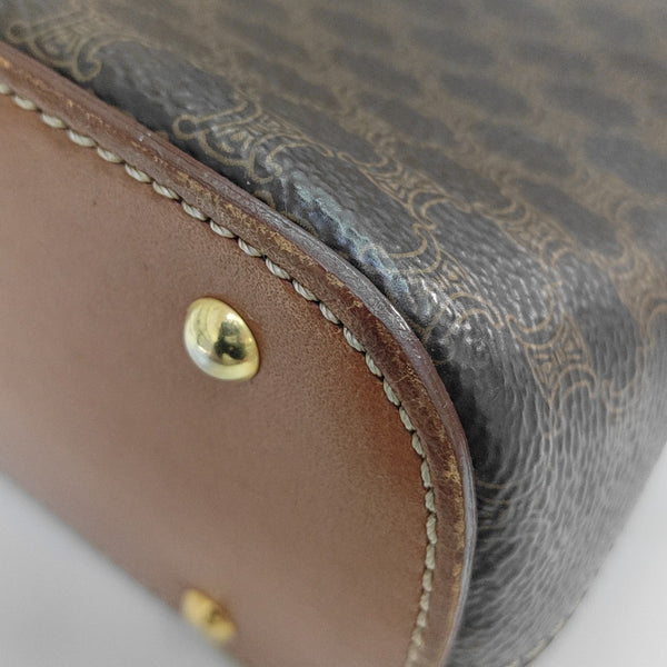 Coated Canvas Shoulder Bag Brown