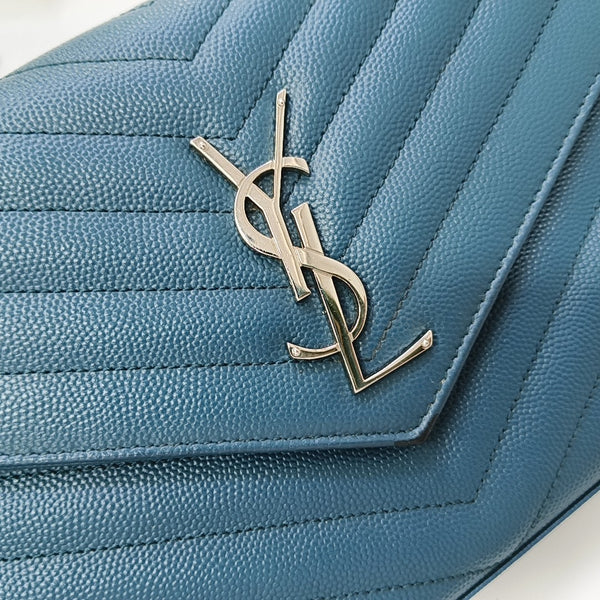 MONOGRAM Medium Chevron Calfskin Blue