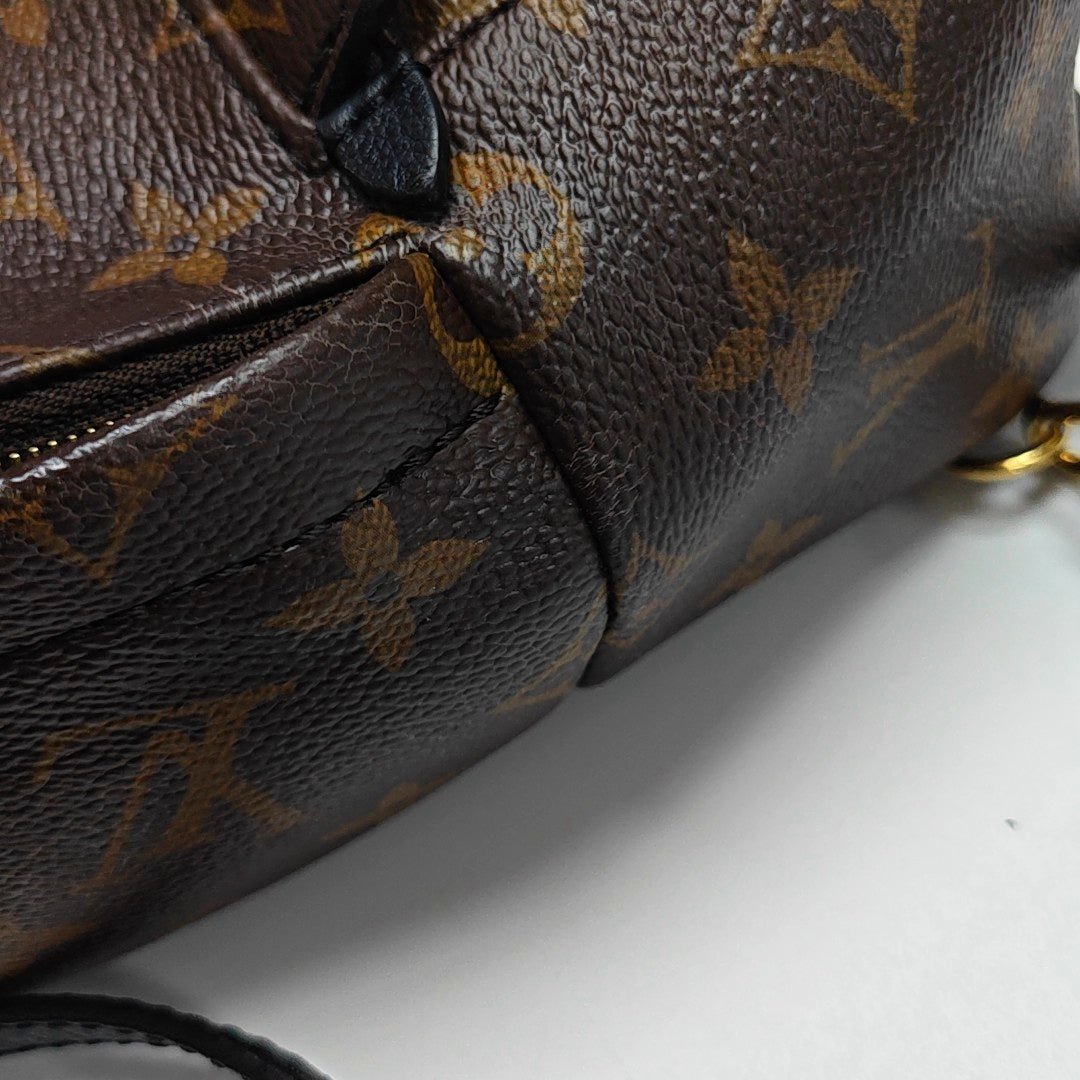Authenticated pre-owned  PALM SPRINGS Mini Monogram Coated Canvas Brown - Backpack at Looply