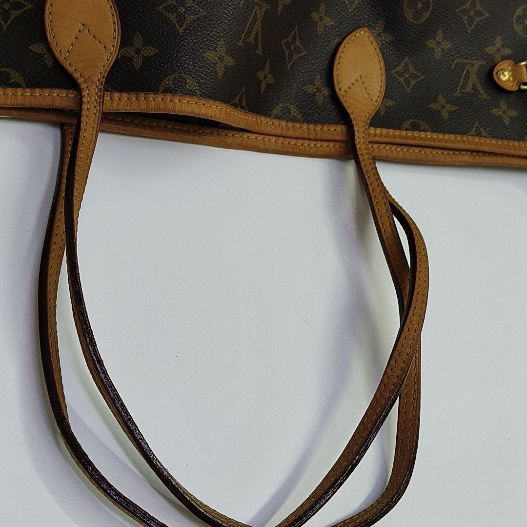 NEVERFULL GM Monogram Coated Canvas Brown