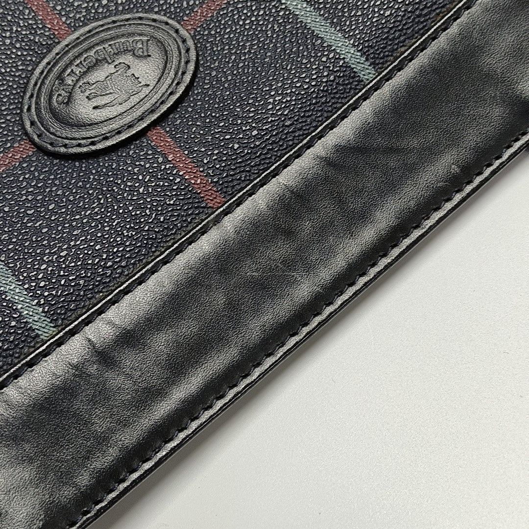 Coated Canvas Shoulder Bag Blue