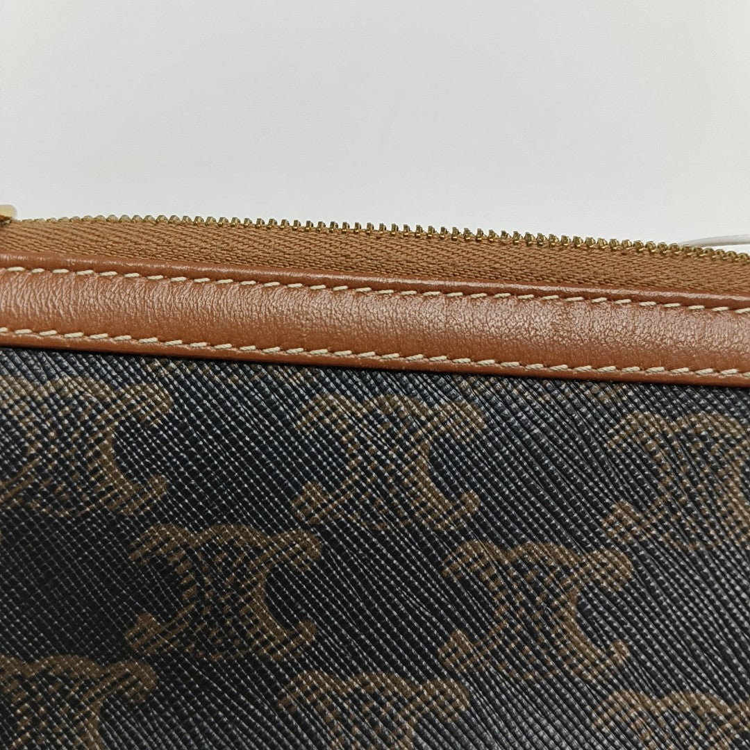 Authenticated pre-owned  TRIOMPHE CANVAS Mini Coated Canvas Brown - Shoulder Bag at Looply