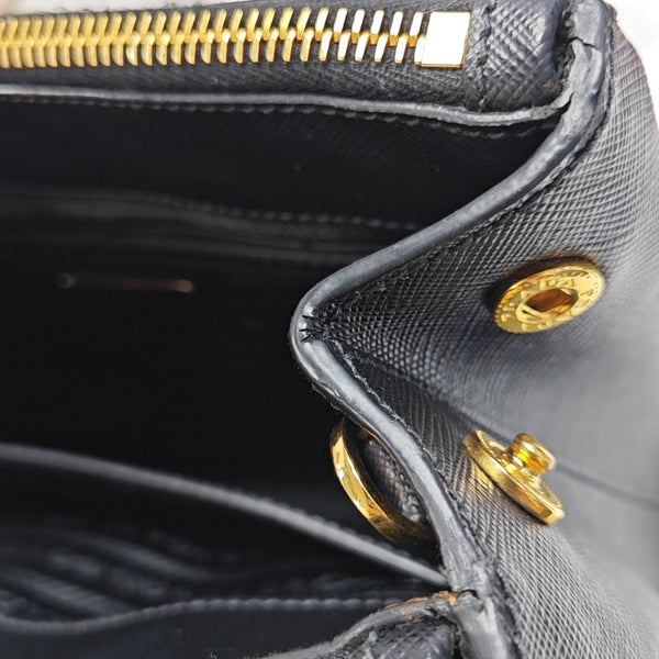 Saffiano Calfskin Shoulder Bag Black