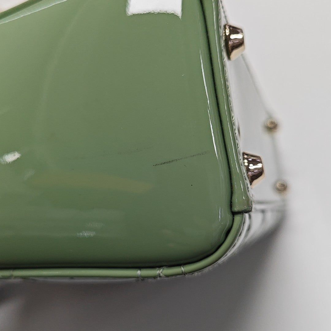 Lady Dior Mini Cannage Patent Leather Green