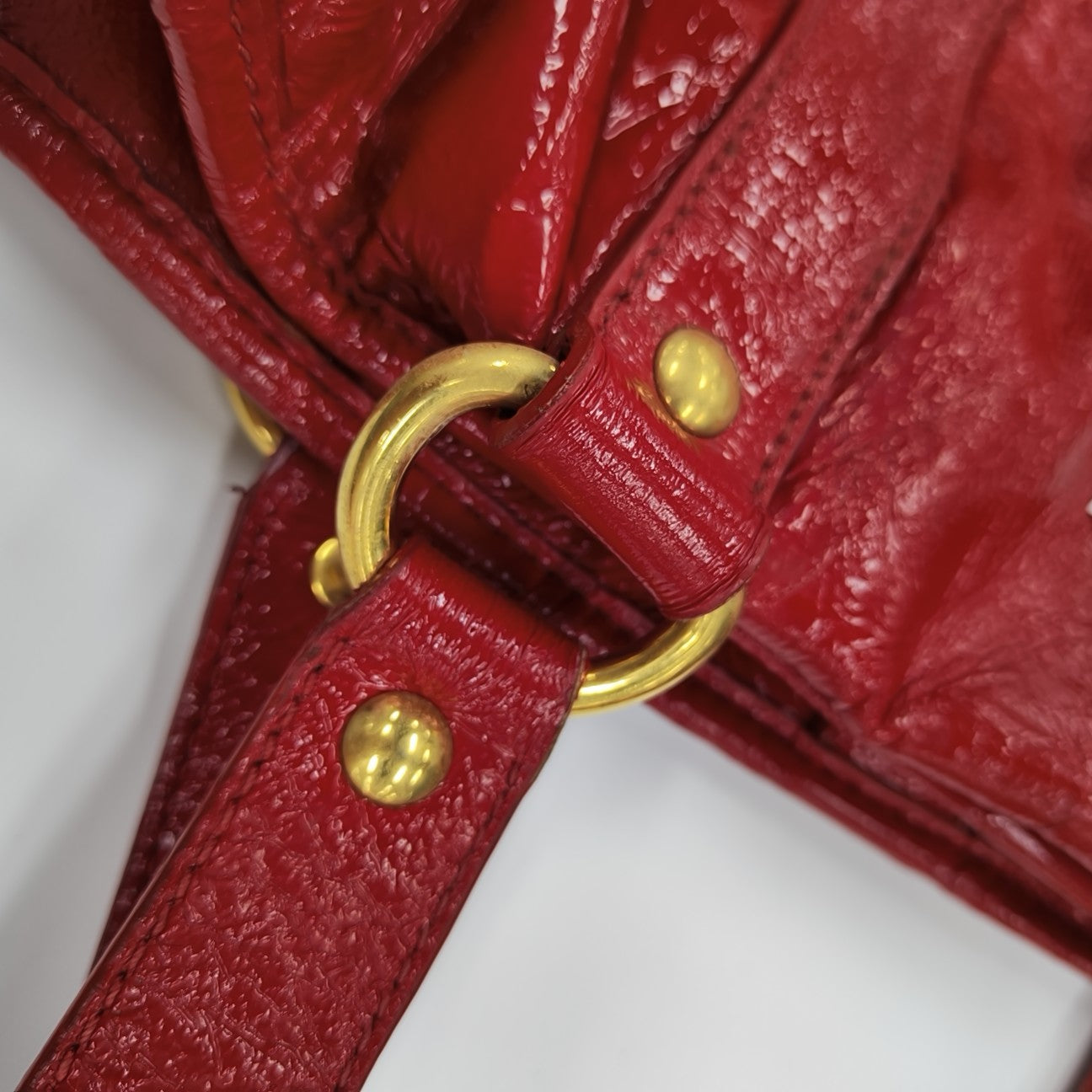 Calfskin Top Handle Bag Red