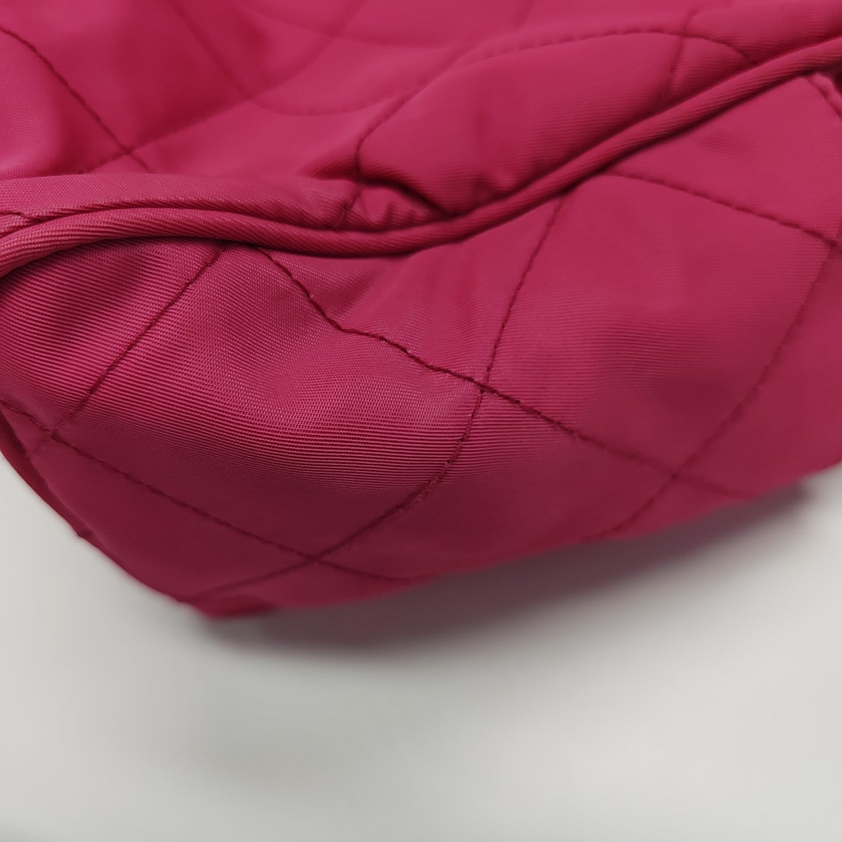 Quilted Nylon Tote Bag Red