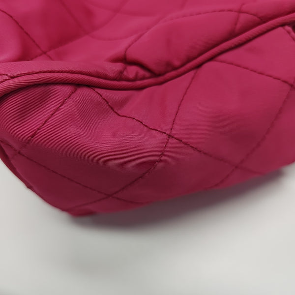 Quilted Nylon Tote Bag Red