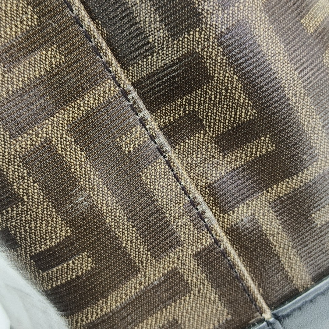 Mon Tresor Small Coated Canvas Brown