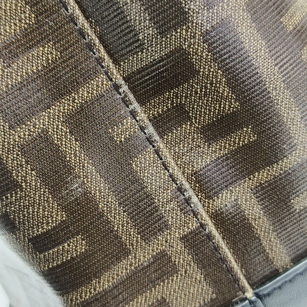 Mon Tresor Small Coated Canvas Brown