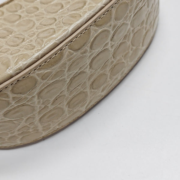 Leather Top Handle Bag Beige