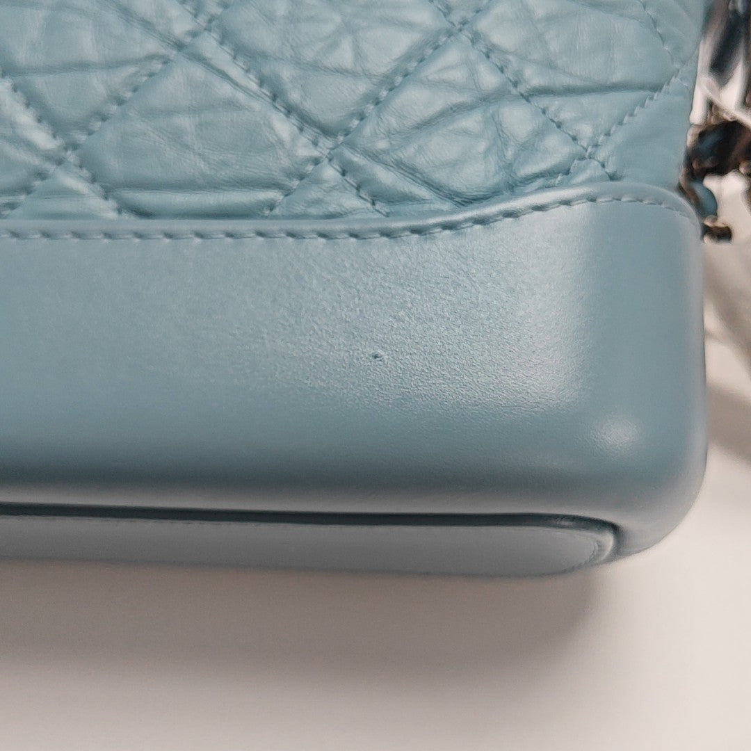 GABRIELLE Small Quilted Vintage Calf Blue