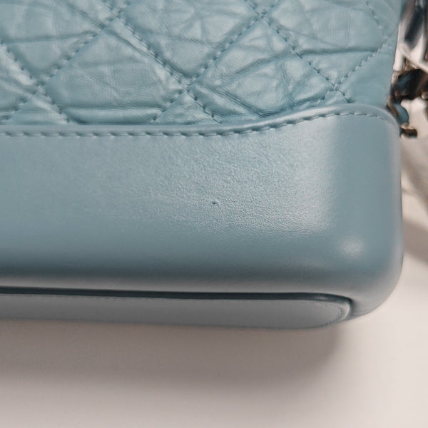 GABRIELLE Small Quilted Vintage Calf Blue