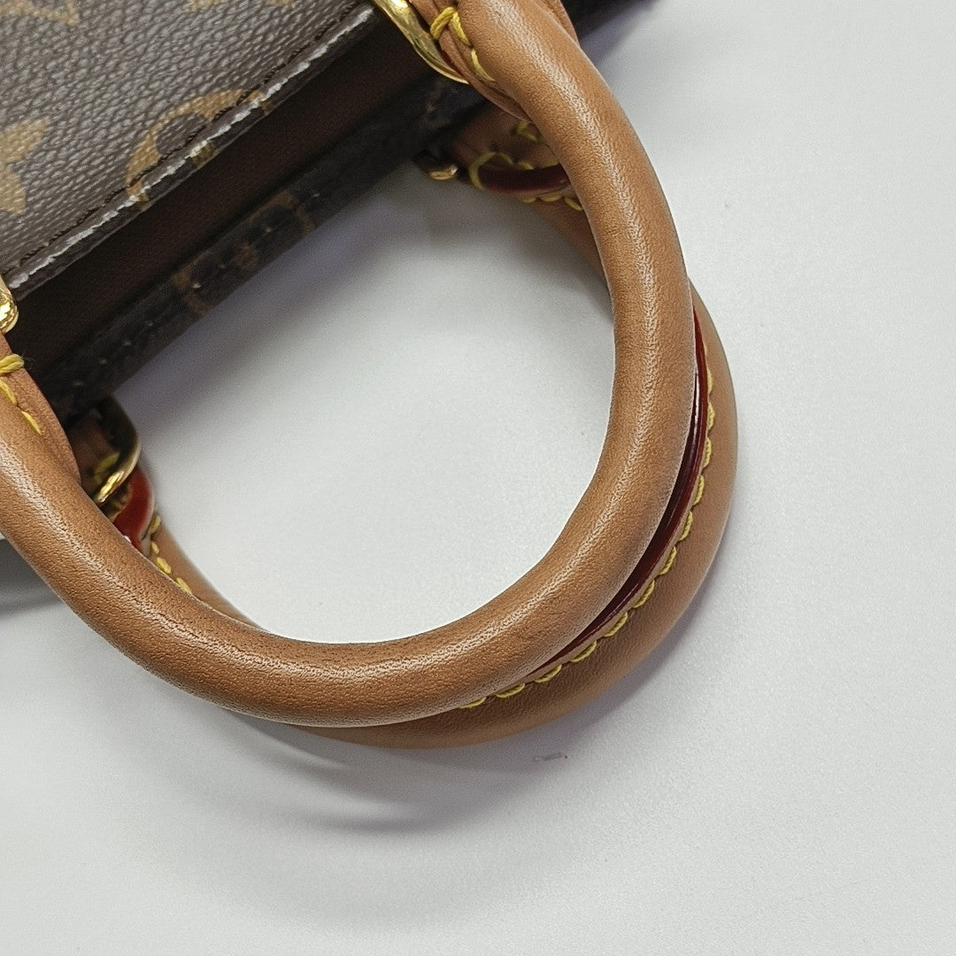 SAC PLAT Mini Monogram Coated Canvas Brown