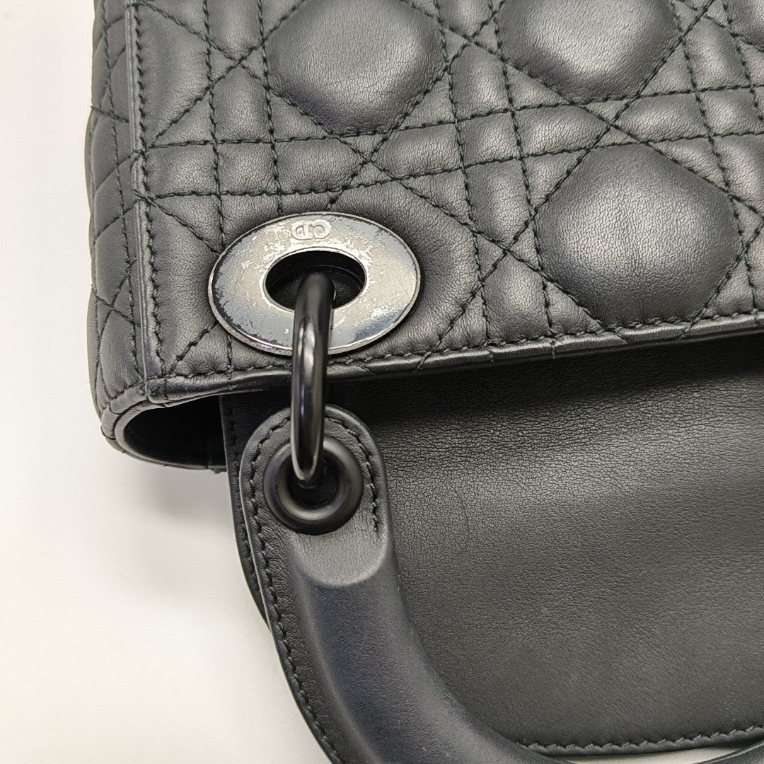 Lady Dior Mini Cannage Calfskin Black