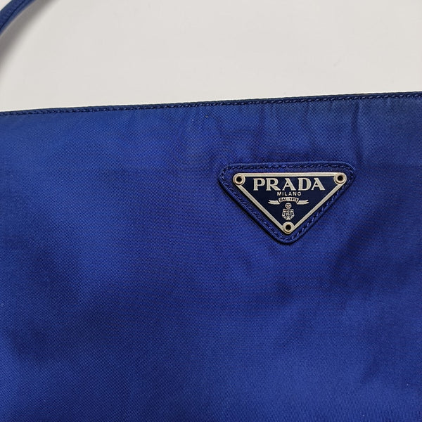 Nylon Top Handle Bag Blue