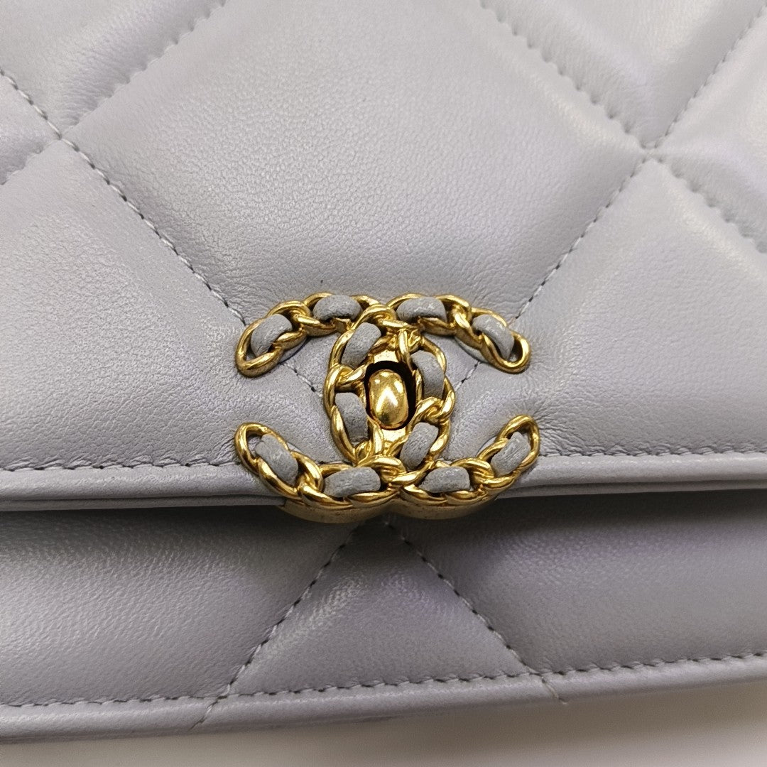 CHANEL 19 WOC Quilted Lambskin Blue