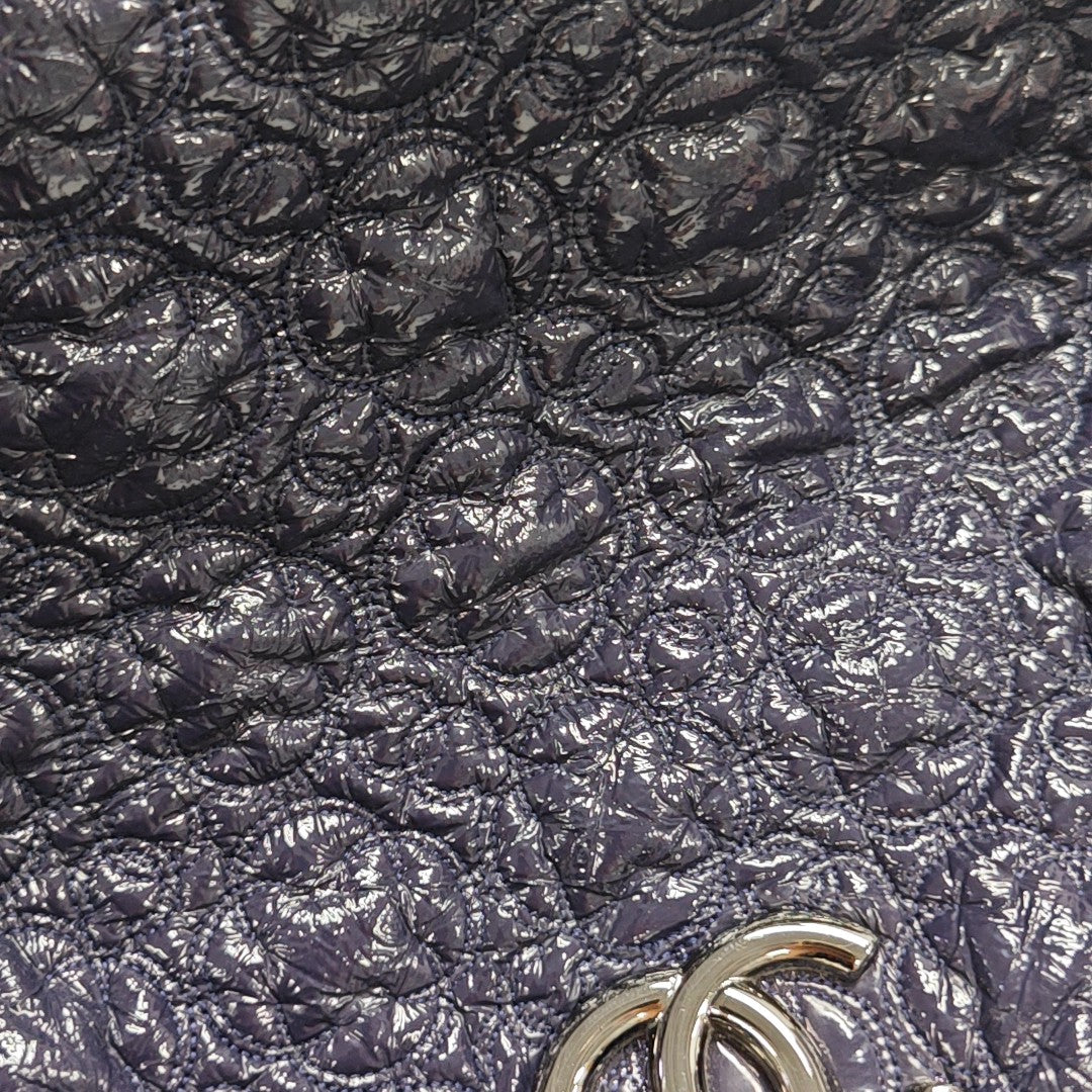 Quilted Calfskin Top Handle Bag Blue