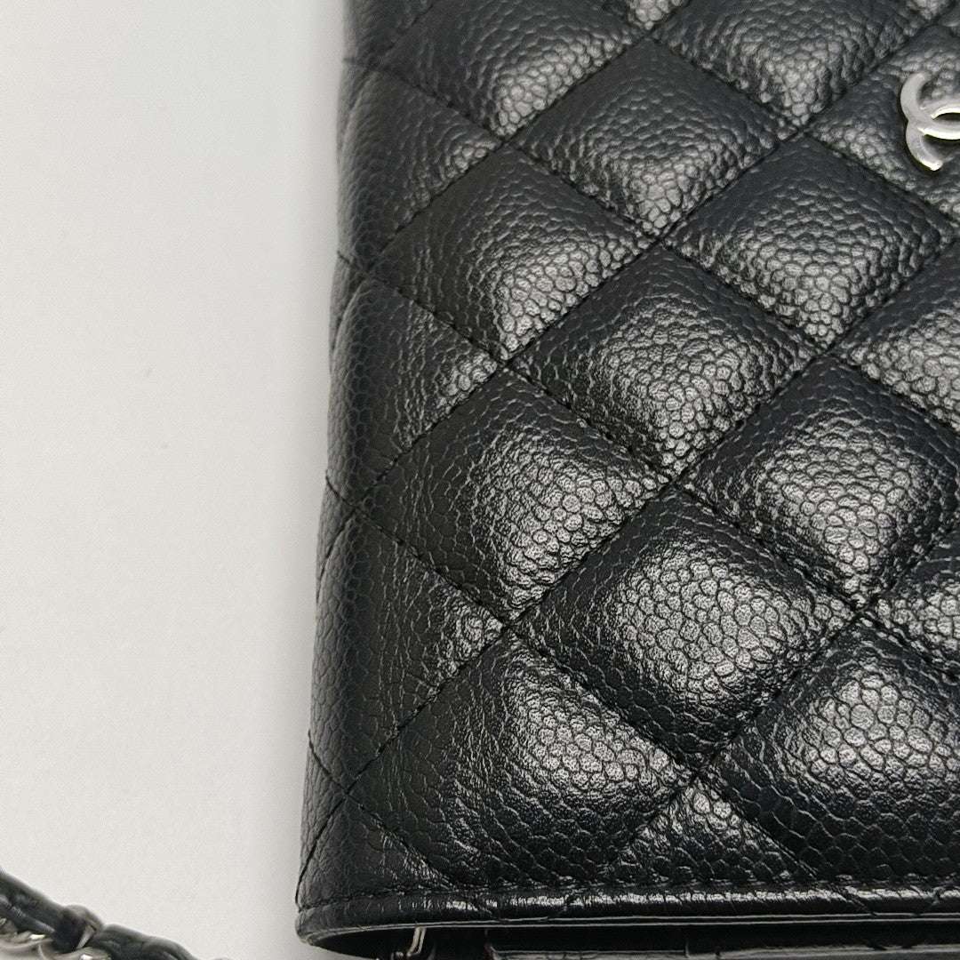 WOC Quilted Grained Calfskin Black