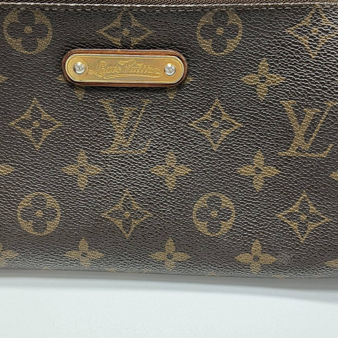 Pochette Eva Monogram Coated Canvas Brown