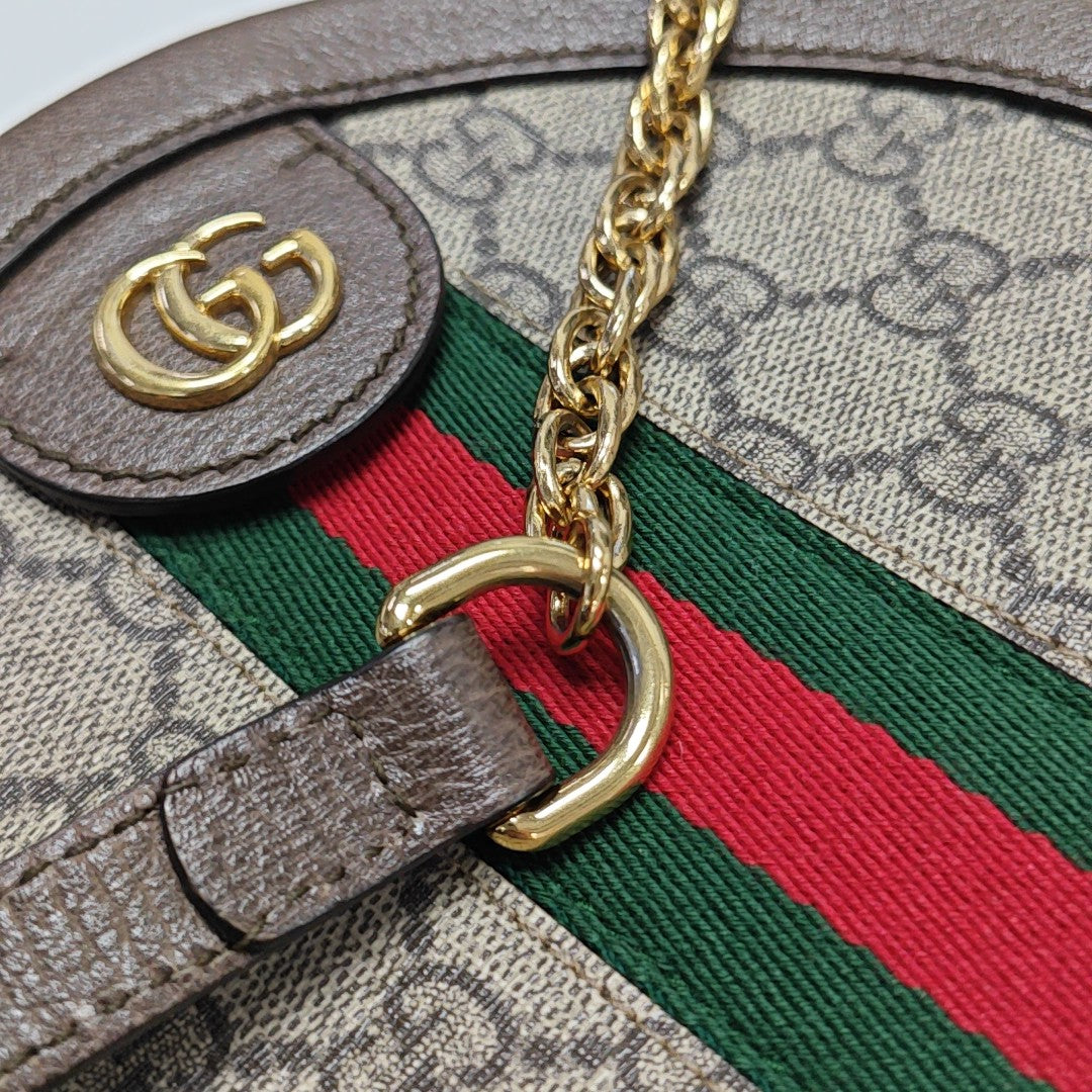 Ophidia Mini Monogram Coated Canvas Beige