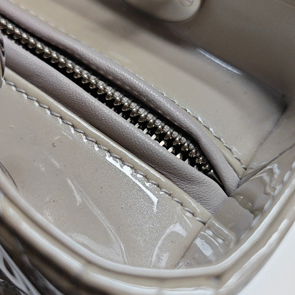 Lady Dior Medium Quilted Patent Leather Gray