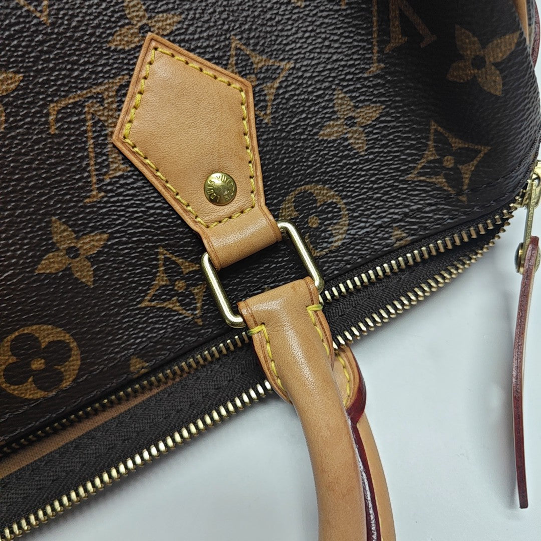 SPEEDY 30 Monogram Coated Canvas Brown