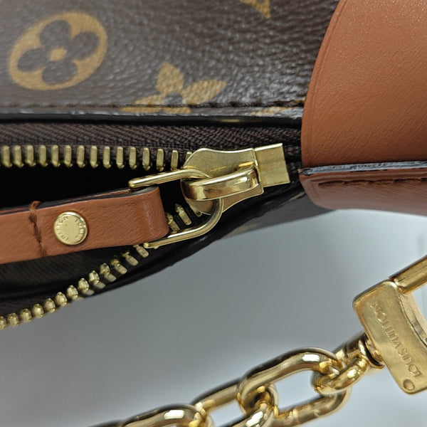 LOOP HOBO Monogram Coated Canvas Brown