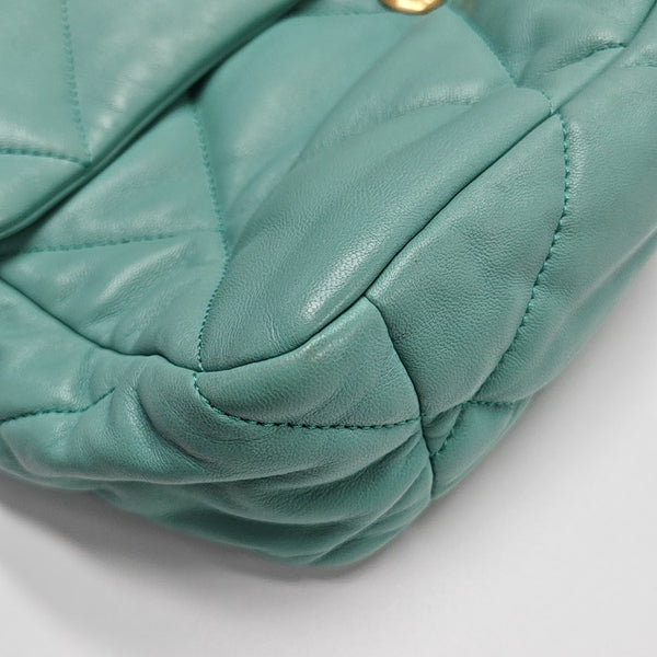 CHANEL 19 Large Quilted Lambskin Blue
