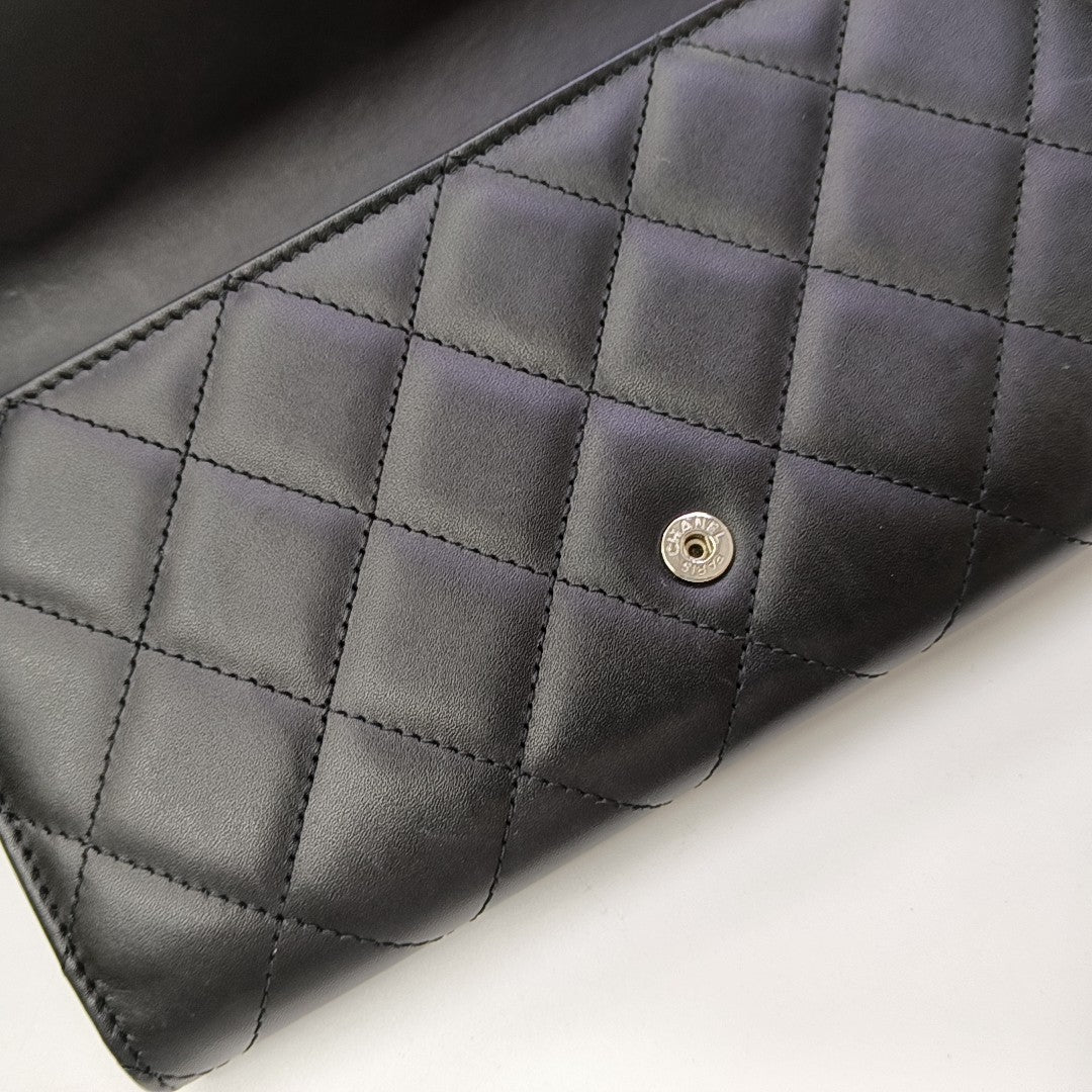 CAMBON Medium Quilted Calfskin Black Wallet