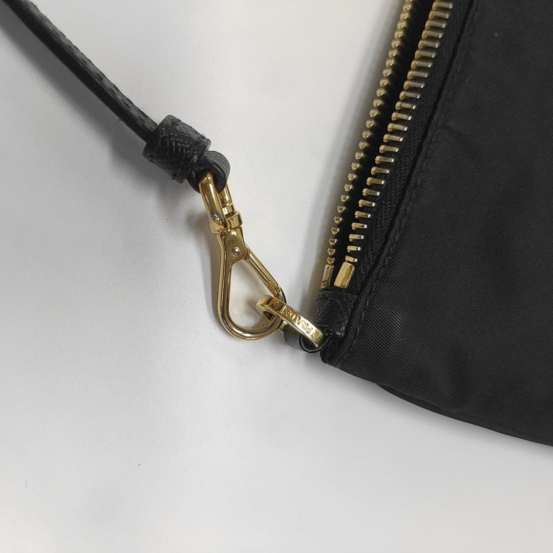 Nylon Top Handle Bag Black