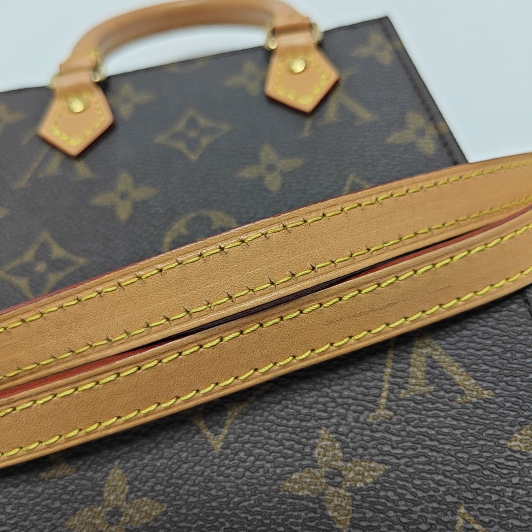SAC PLAT Mini Monogram Coated Canvas Brown