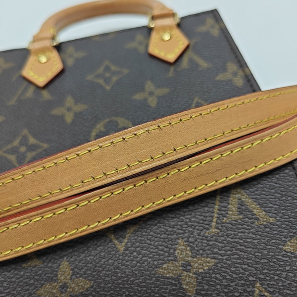 SAC PLAT Mini Monogram Coated Canvas Brown
