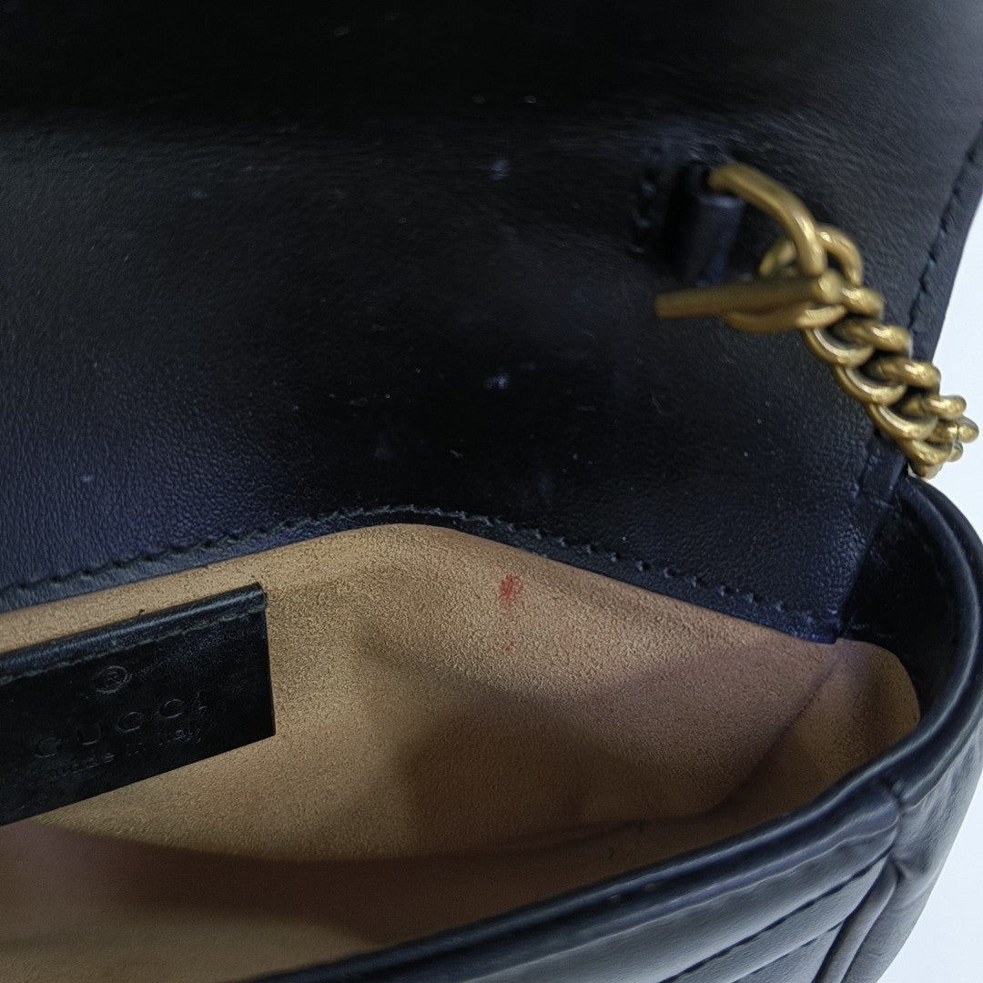GG Marmont Mini Quilted Calfskin Black